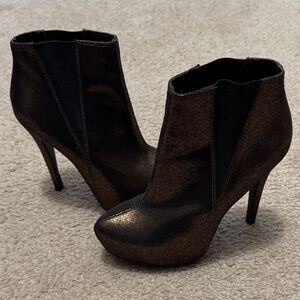 Black and Gold shimmer Ankle short Booties boots
